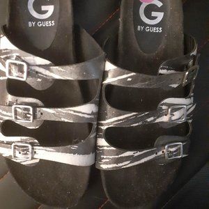 NWOT - By Guess Black & White Sandals